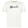 MONCLER EMBROIDERED VARSITY LOGO COTTON T-SHIRT WHITE/IVORY