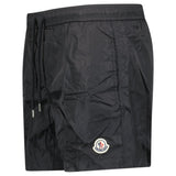 MONCLER LOGO PATCH SWIM SHORTS BLACK