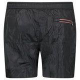 MONCLER LOGO PATCH SWIM SHORTS BLACK