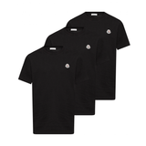 MONCLER LOGO PATCH COTTON T-SHIRT (PACK OF THREE) BLACK