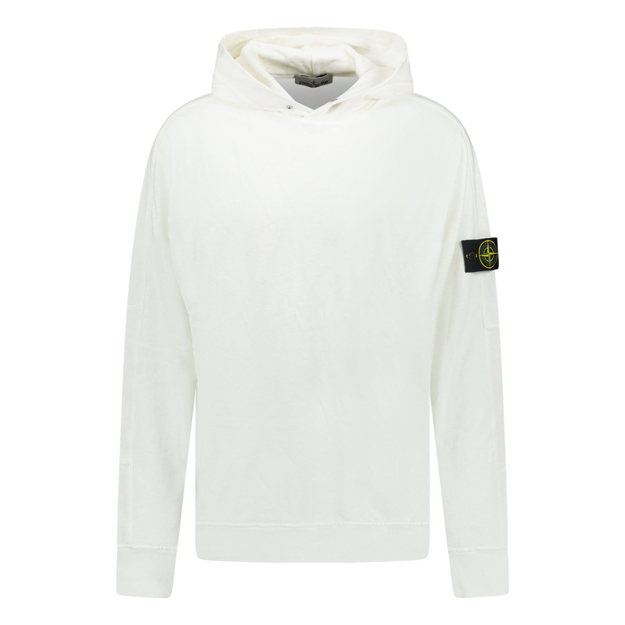 Stone Island ‘OLD’ Treatment Hooded Sweatshirt in White - Boinclo ltd - Outlet Sale Under Retail