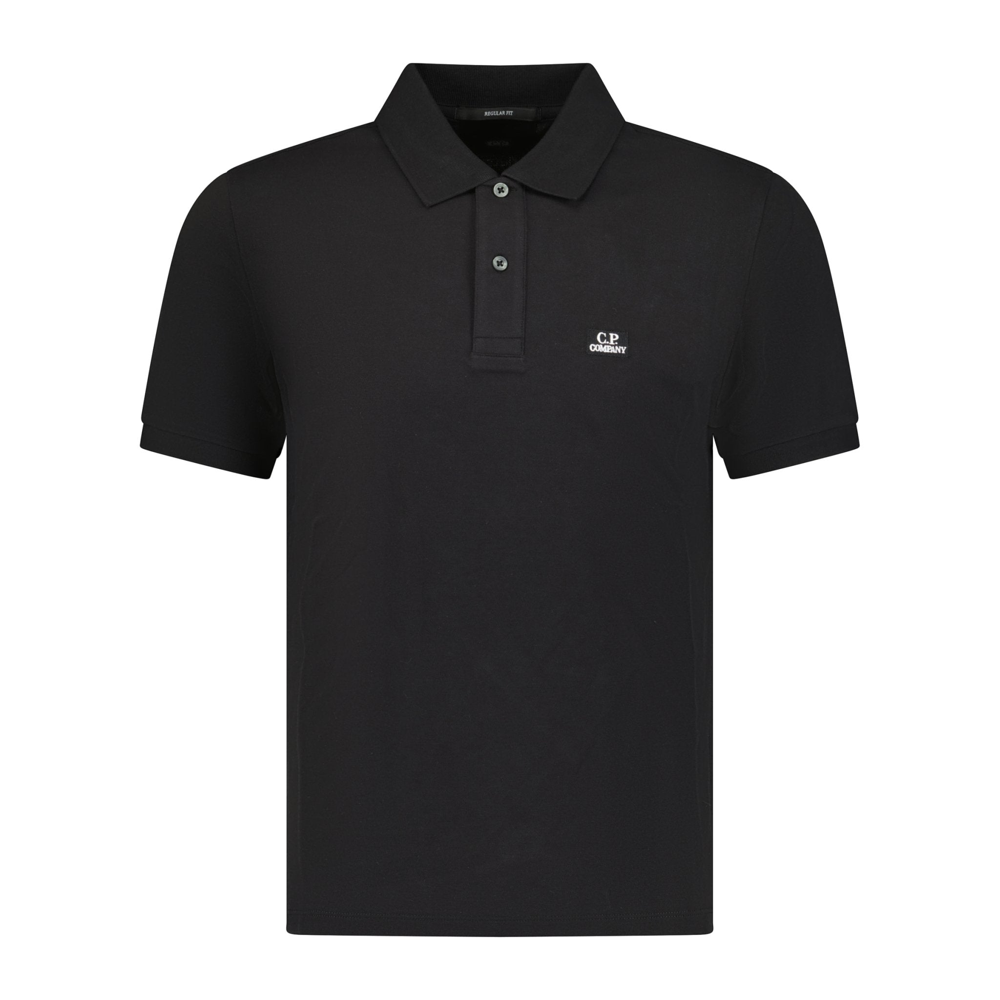 CP Company Short Sleeve Stitch Logo Polo-Shirt Black - Boinclo ltd Outlet Sale