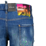 DSquared2 'Sexy Twist' Paint Splatter Jeans Blue - Boinclo ltd