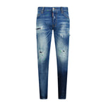 DSquared2 'Sexy Twist' Paint Splatter Jeans Blue - Boinclo ltd