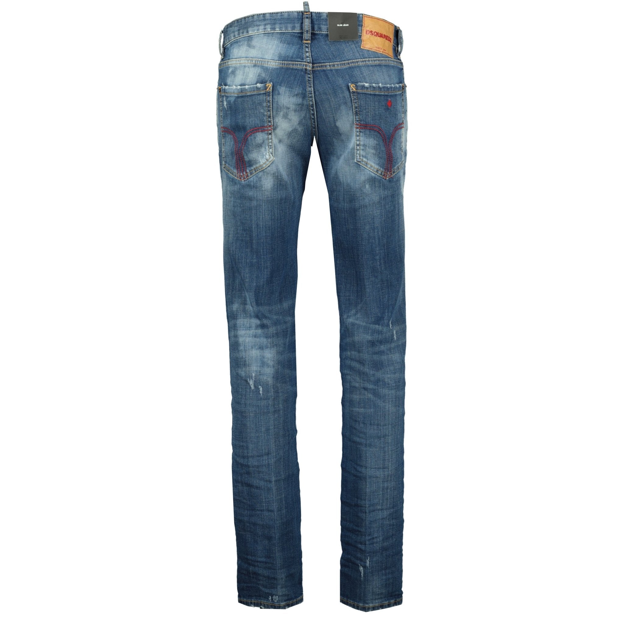 DSquared2 'Skater' Jeans Distressed Stitch Paint Splatter Blue - Boinclo ltd