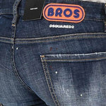 DSquared2 'Slim Jean' Paint Splatter Jeans Dark Blue - Boinclo ltd