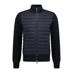 Moncler 'Cardigan Tricot' Nylon Mix Knit Zip Jacket Navy - Boinclo ltd