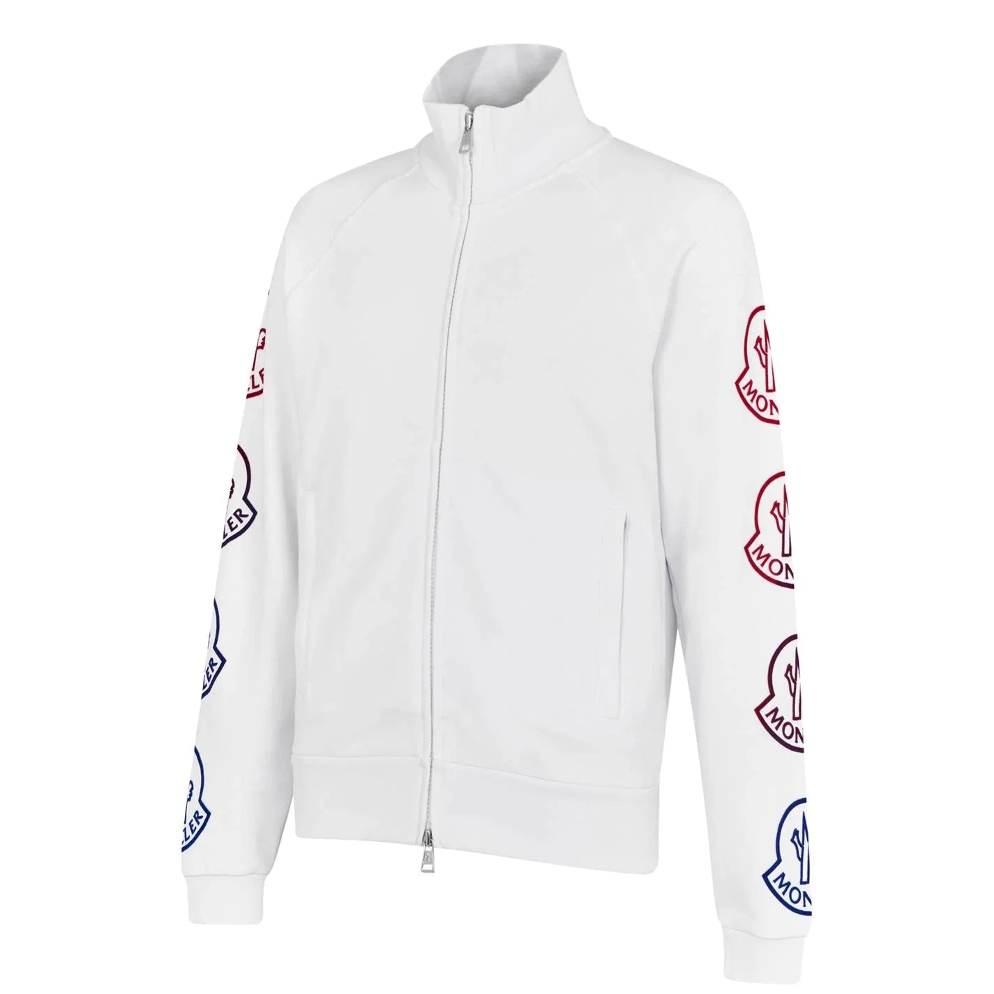 Moncler 'Maglia Cardigan' Arm Logo Track Jacket White - Boinclo ltd