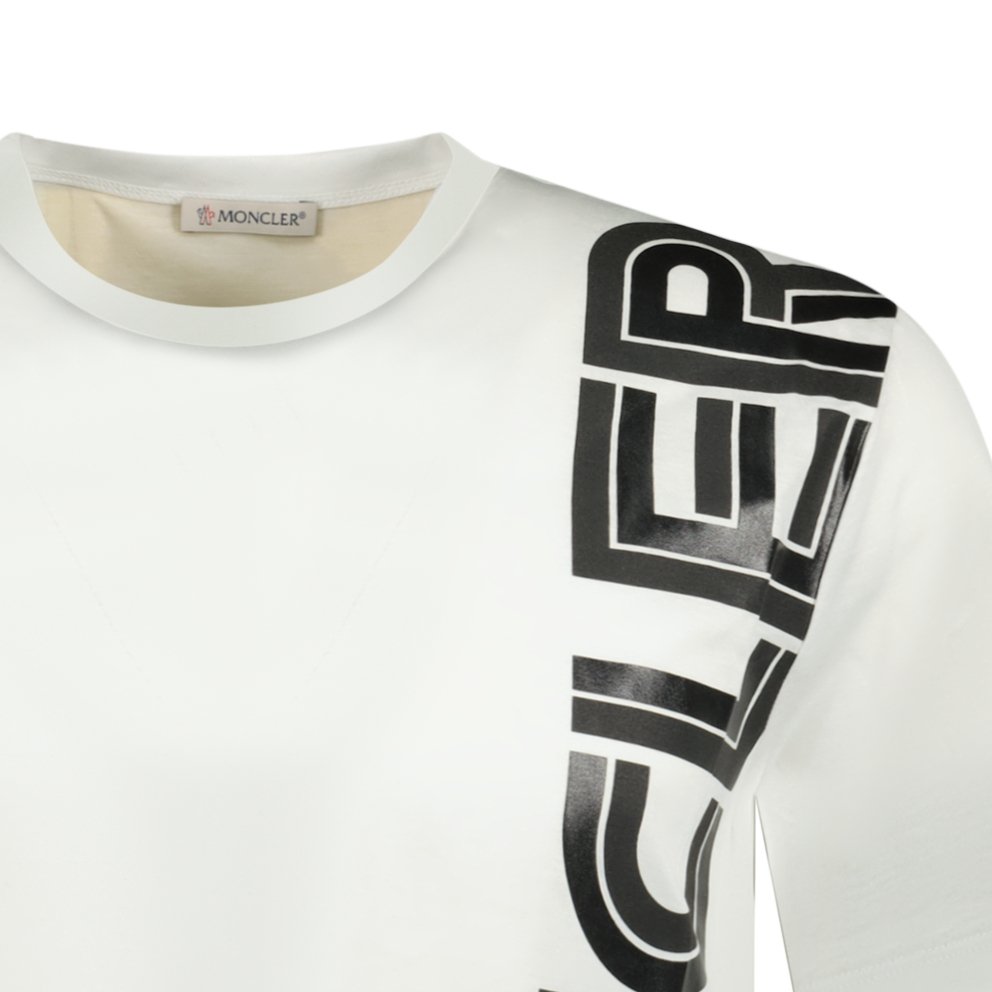 Moncler 'Maglia' Writing Logo T-Shirt White - Boinclo ltd