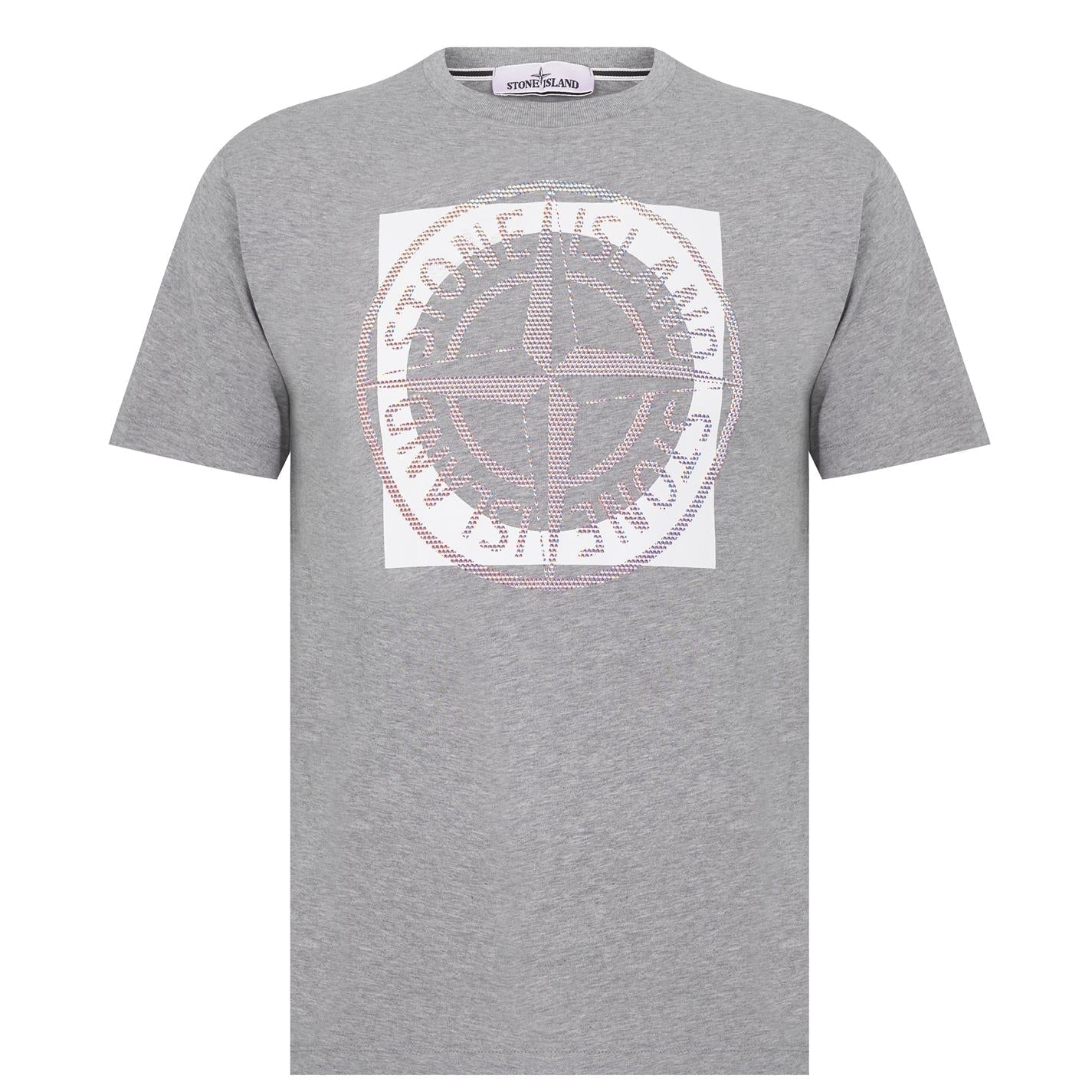 Stone Island Compass Logo 30/1 Tricomia 2 T-Shirt Grey - Boinclo ltd