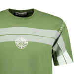 Stone Island Graphic-Stripe Logo Embroidered T-shirt Khaki - Boinclo ltd