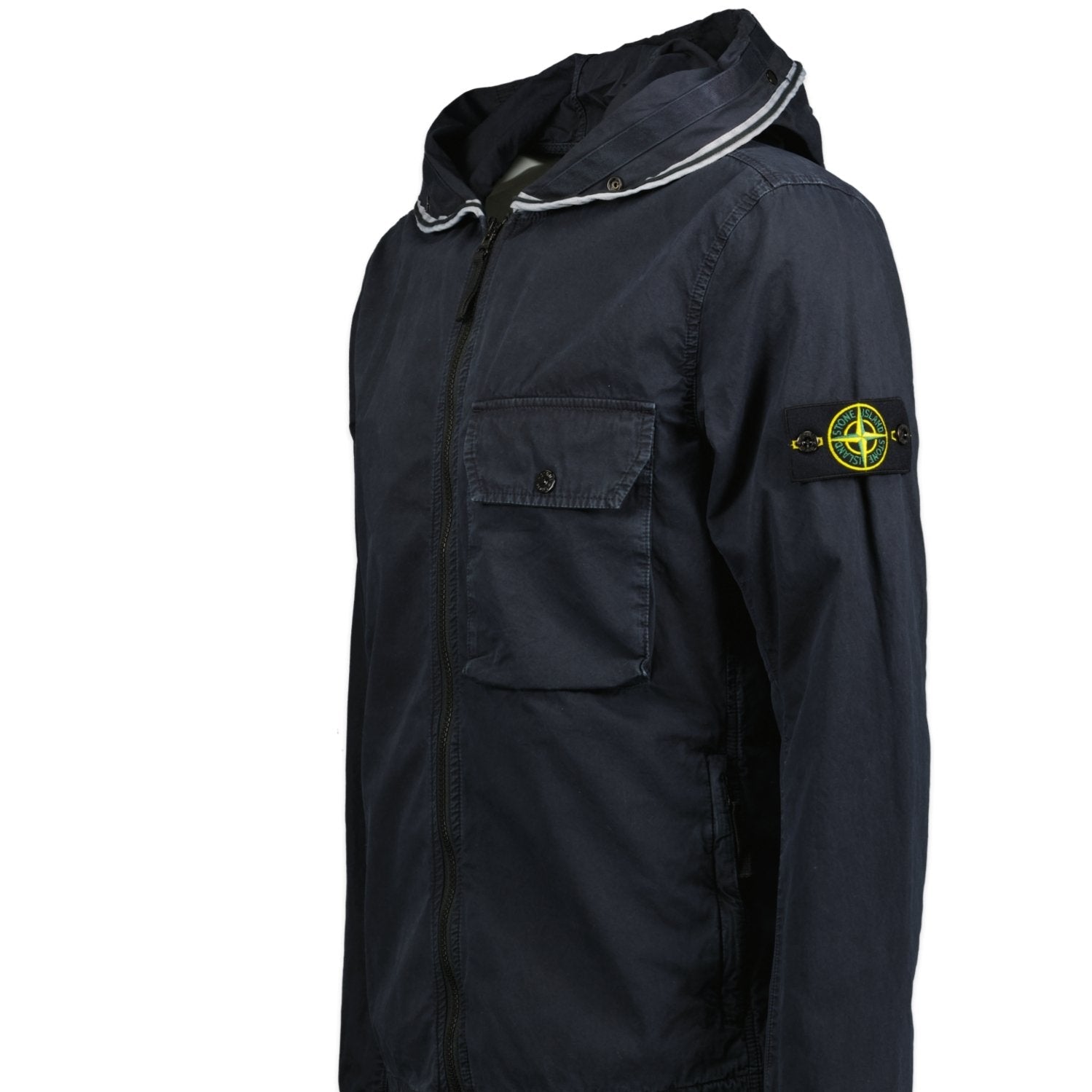 Stone Island Hooded Zip-Up Overshirt Jacket Navy - Boinclo ltd