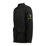 Stone Island Logo Sleeve Brushed Cotton Canvas Jacket Black - Boinclo ltd