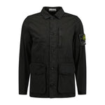 Stone Island Logo Sleeve Brushed Cotton Canvas Jacket Black - Boinclo ltd