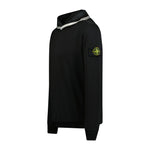 Stone Island Oth Chest Snap Cotton Hoodie Black - Boinclo ltd