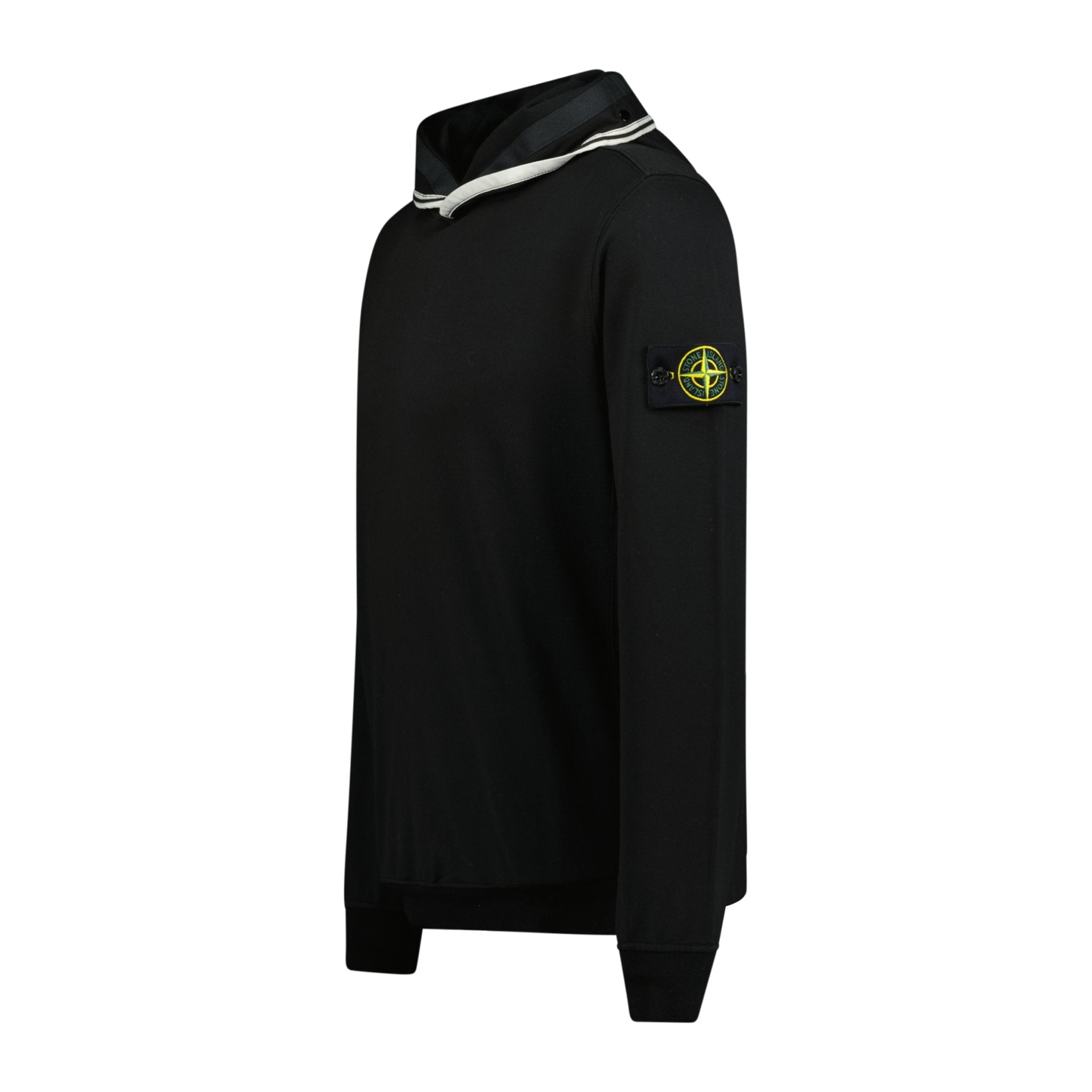 Stone Island Oth Chest Snap Cotton Hoodie Black - Boinclo ltd