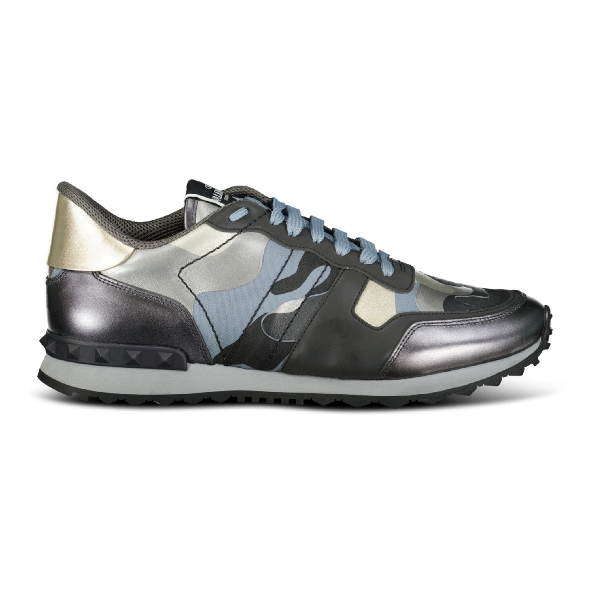 Valentino Black & Silver Rockrunner Trainers - Boinclo ltd